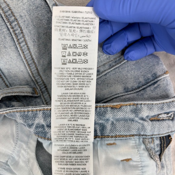 Guess Jeans Women 27x28 (Fits 25x27) Light Blue High Rise Straight Classic Denim - Picture 5 of 9